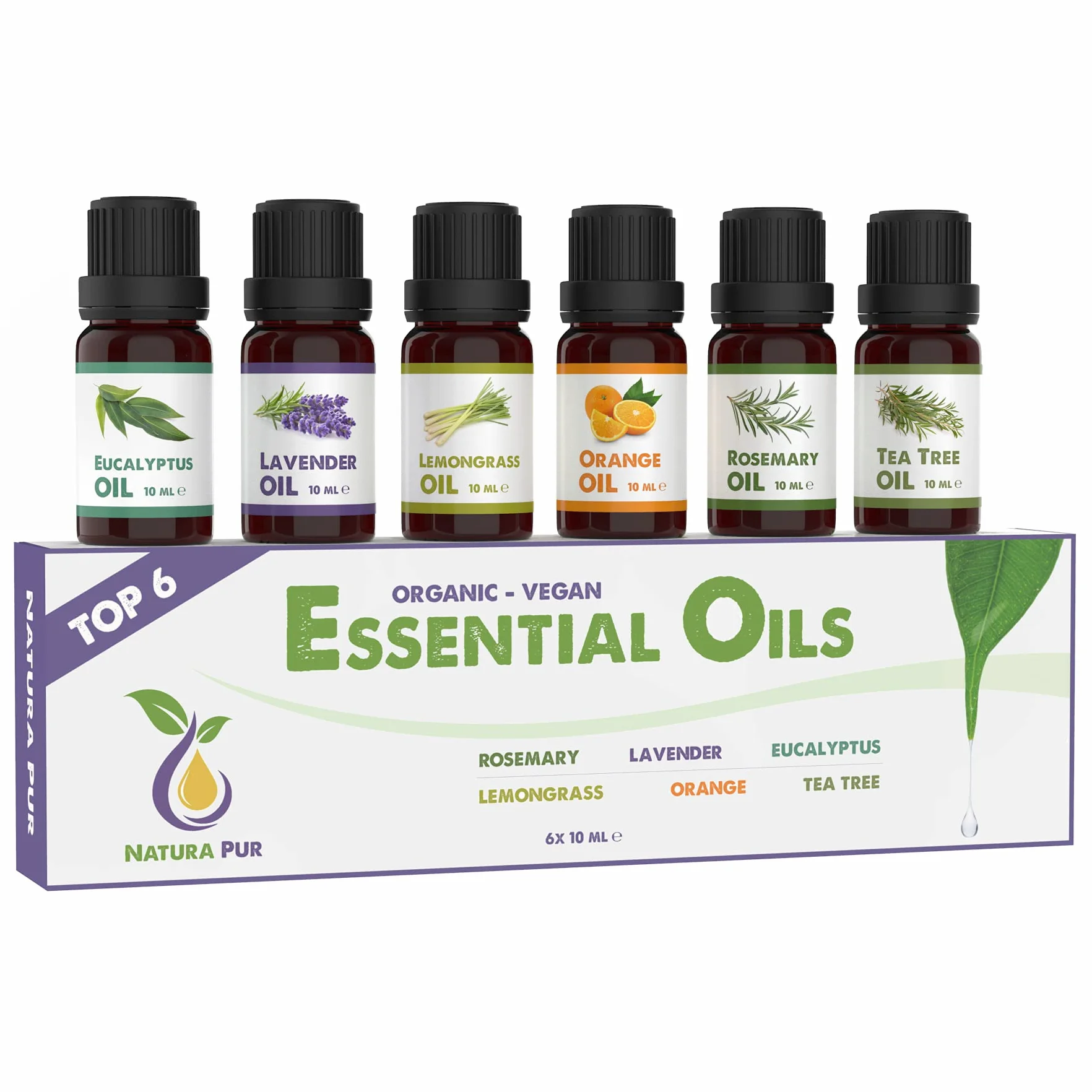 Natura Pur Set de aceites esenciales orgánicos y puros