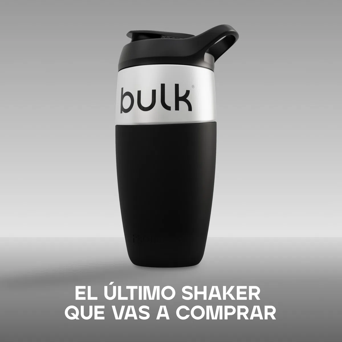 Bulk x Promixx Shaker Acero Inoxidable | Negro | 700ml | Diseño Resistente & Antifugas | Agitador Snap-Fit para Mezcla Perfecta | Mango Antideslizante | Larga Duración