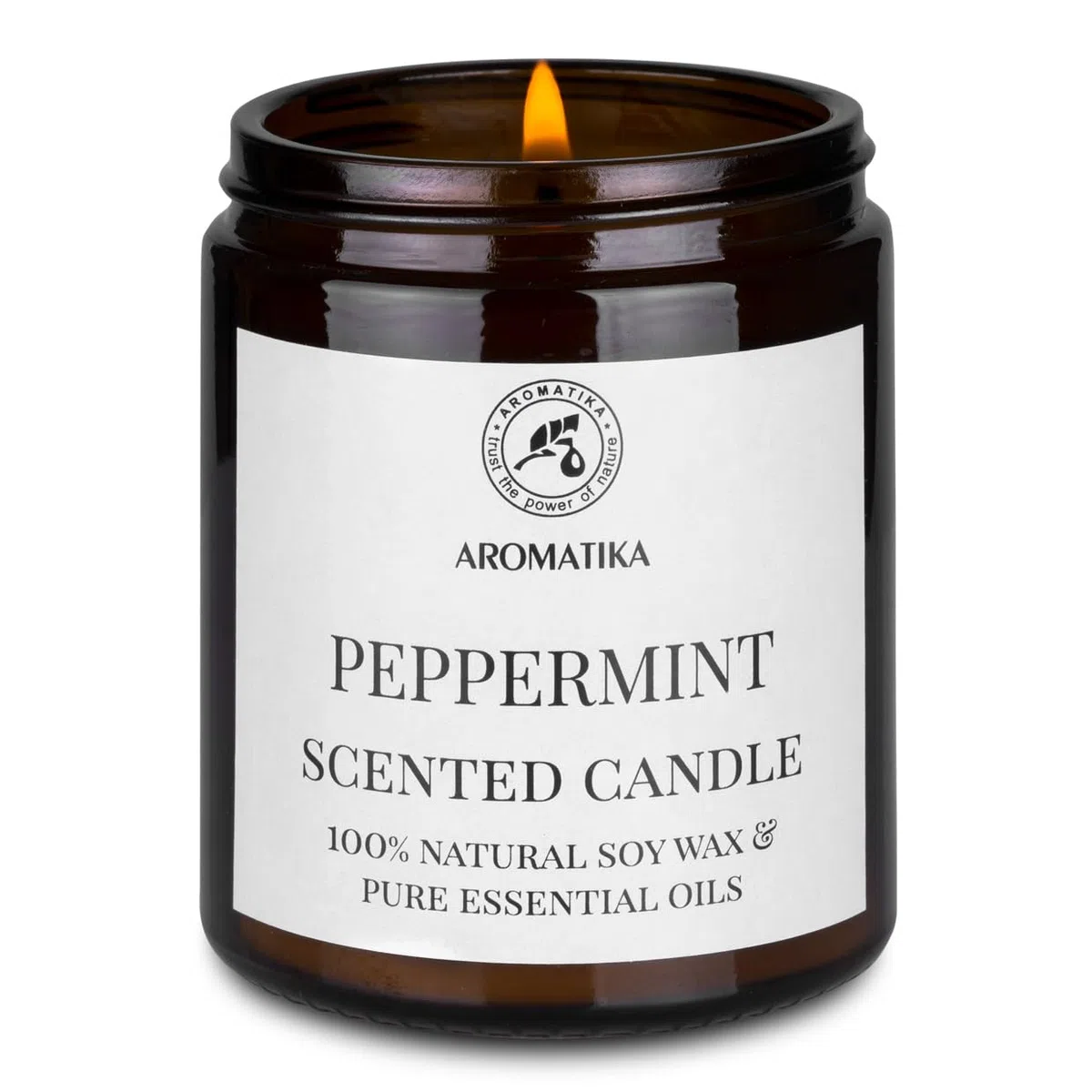 Vela Perfumada de Menta 150 g - Aceite Esencial de Menta al 100% - Vela Natural - Aromaterapia - Fragancia para Hogar - Idea para Cumpleaños - Navidad - Aromaterapia Perfumada