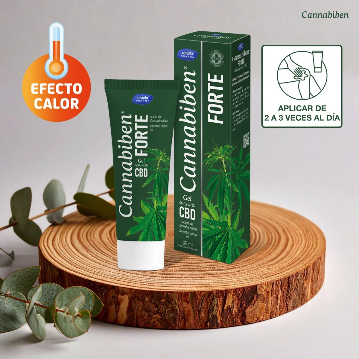 Gel Forte CBD con Hapagofito y Árnica, Efecto Calor, 60ml, 2 Aplicaciones al Día
