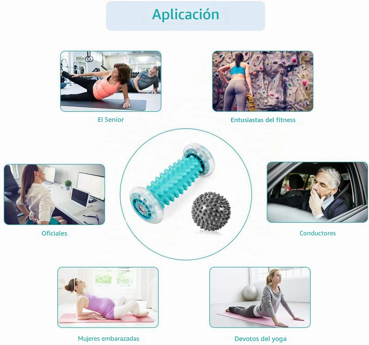 RIGHTWELL Masaje de pies de erizo para fascitis plantar, bola de masaje y rodillo de masaje de pies, alivio del dolor para picar y arco, reducción del estrés y relajación mediante terapia de puntos