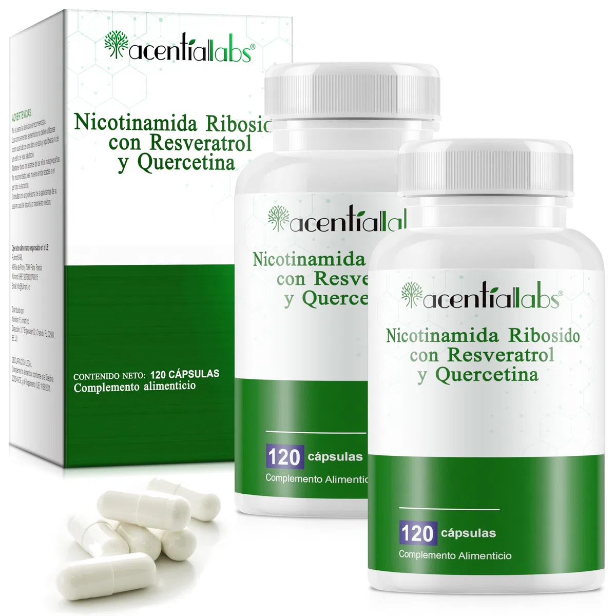 Nicotinamida Ribósido con Resveratrol y Quercetina 240 Cápsulas – Complemento Alimenticio
