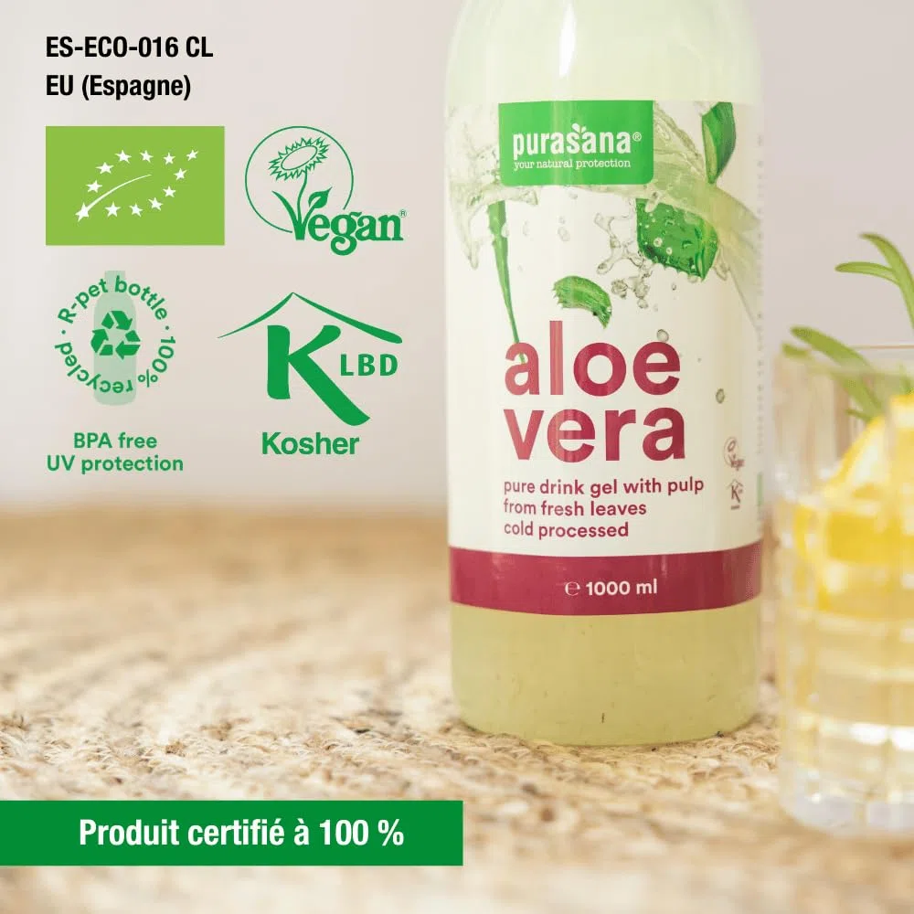 Aloe vera drink gel 1 litre (with pulp) BIO