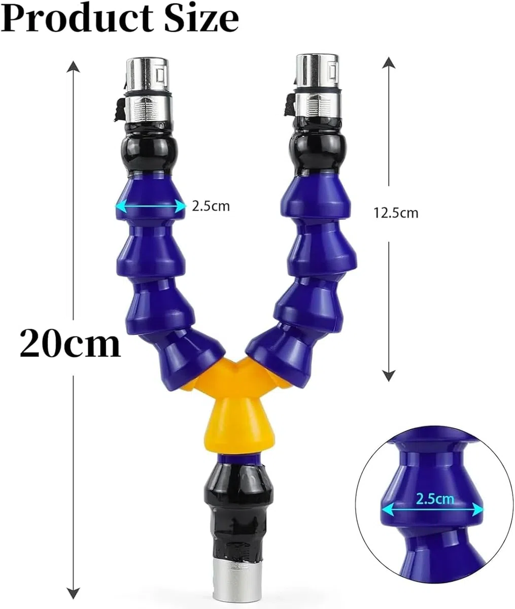 Adaptador 3XLR Extensión para Máquina Sexual Automática Barra de Extensión Flexible en Forma de Y Ajustable para Ángulo 2 Conector 3XLR Compatible con Consoladores, Ventosa y Masturbación