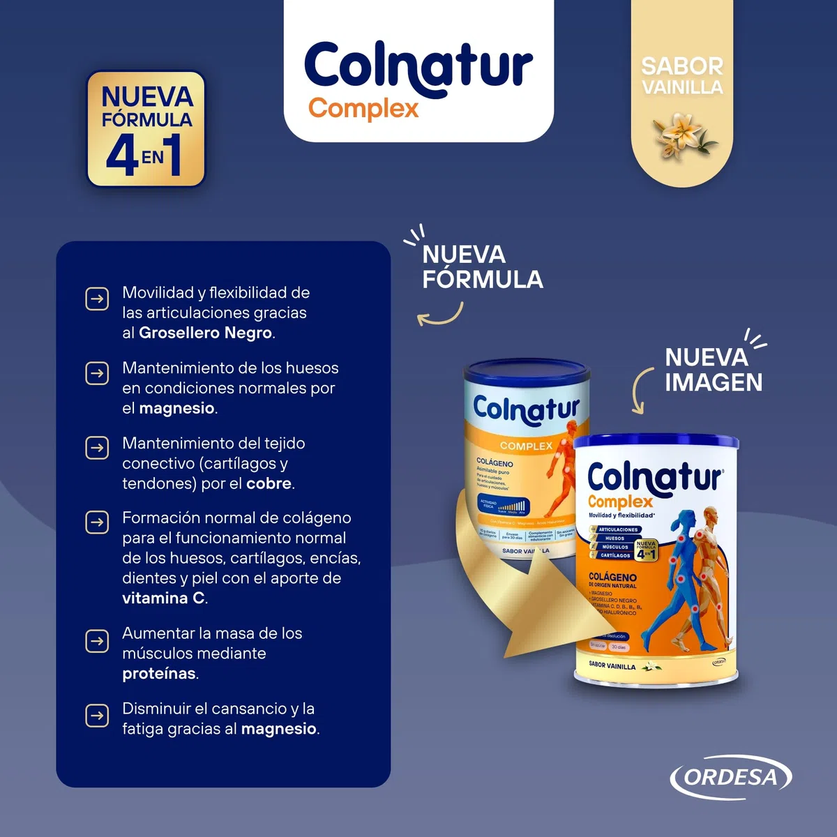 Colnatur Complex Vainilla | 330g | Colágeno con Magnesio y Vitamina C para Músculos y Articulaciones