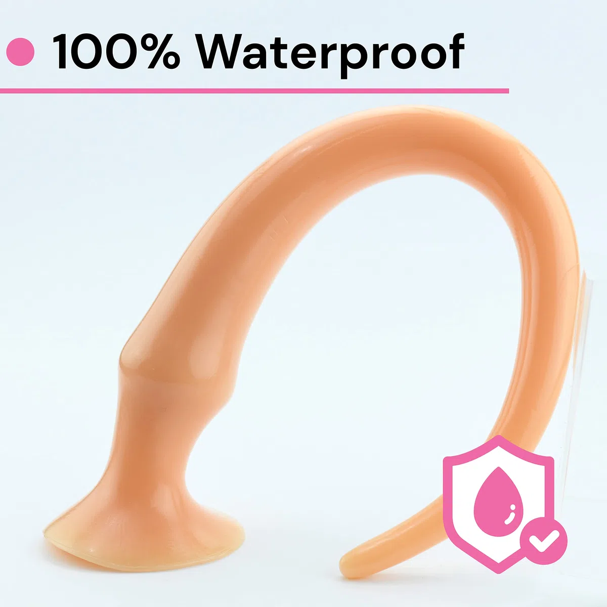 Dildo anal 50 cm color beige con ventosa – Plug anal largo 1,5–5 cm diámetro – Consolador flexible de PVC – Dilatador anales masculino y femenino – Juguetes sexuales adultos Butt plug A90-2