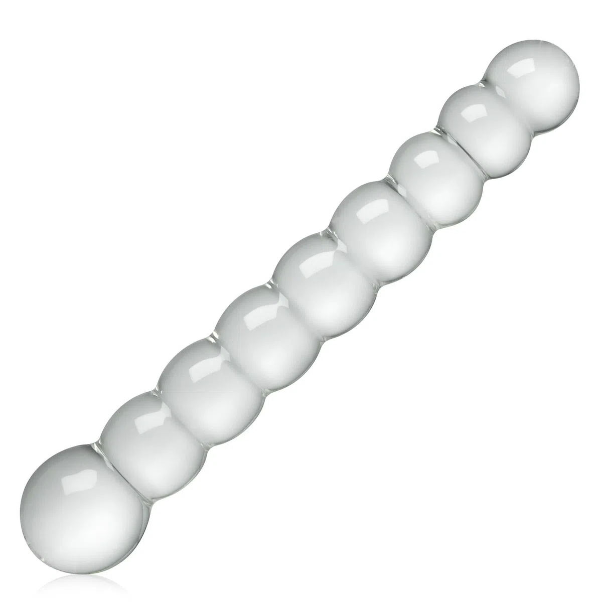 SXOVO Bolas Anales Sex Toýs Male Female - 21,5 CM Plug Anal Vidrio con 9 Cuentas, Dildo Doble para Masaje Próstata y Estimulación Punto G, Juguetes Eróticos para Pareja Sexuales