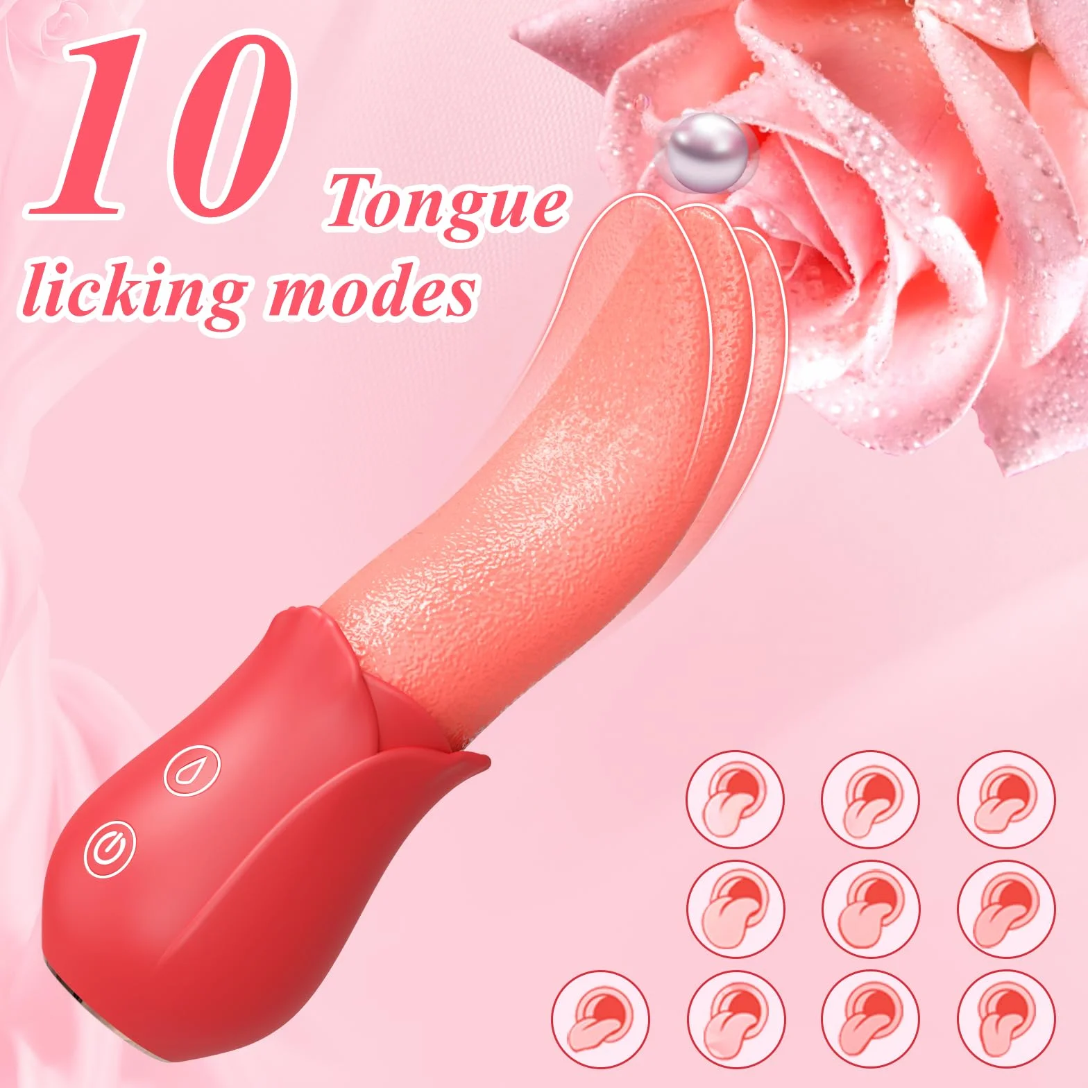 Juguetes Sexuales Para Mujeres, Vibradores Realistas Para La Lengua Para El Pecho, Vibrador Para Pezones Con 10 Vibraciones Para Lamer, Juguetes Sexuales Para Adultos Para Parejas Femeninas