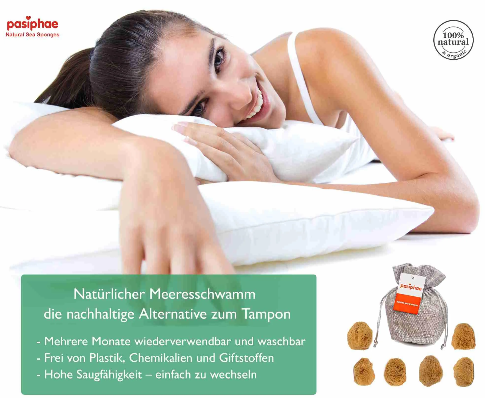 Esponjas de Mentruación Mentruativa Mentruacion Mar 100% Natural, sin blanquear como alternativa natural de tampón suave – Reutilizables, duraderas, 4 unidades (5 – 7 cm)