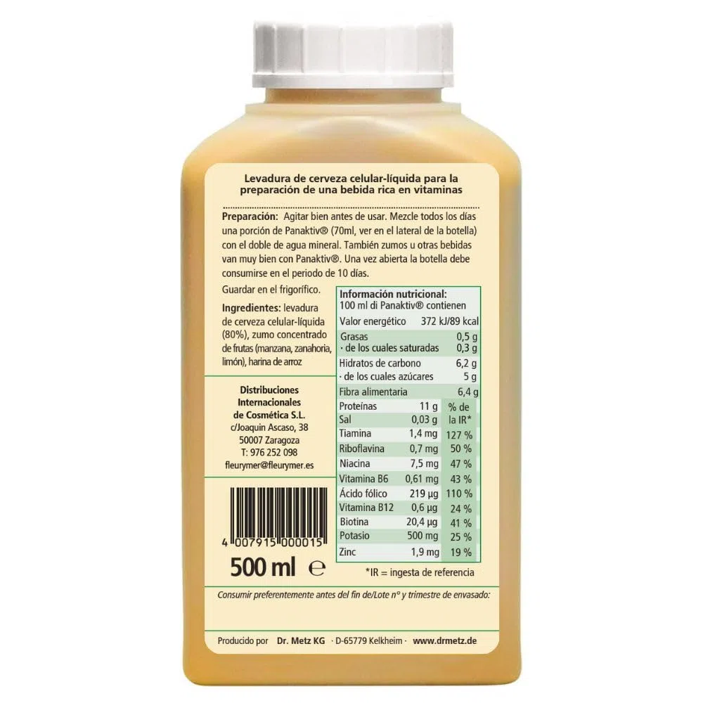 Panaktiv ® - Levadura De Cerveza viva Líquida Celular 500ml