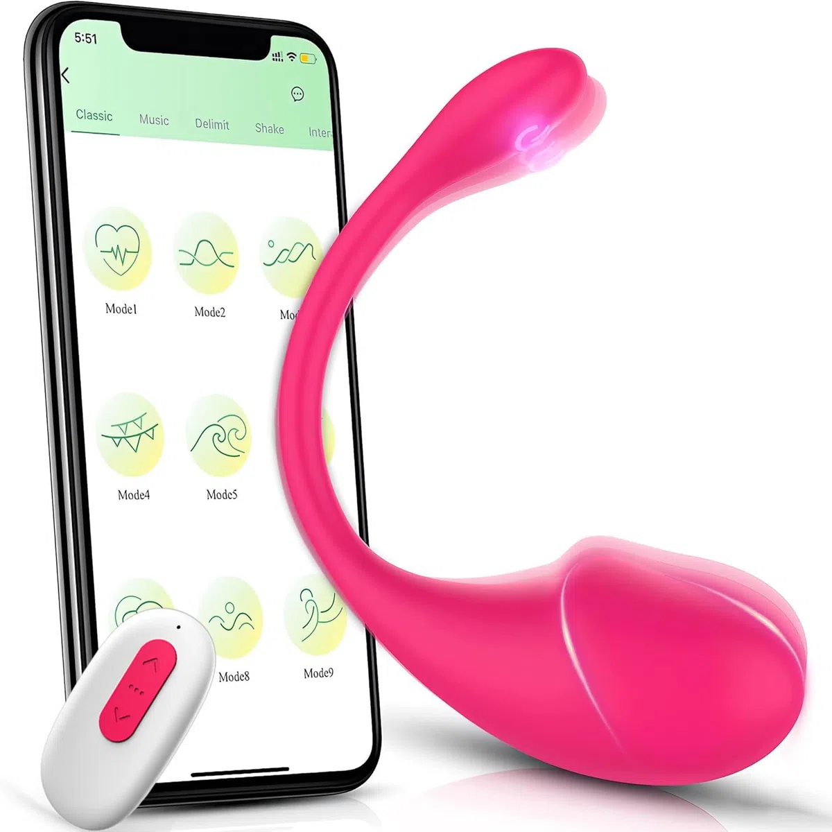 Vibradore Sex Toys con APP Remote Control para Mujer, Mini Vibrador para Estimulador el Clítoris Mujer e Anal Hombre, Portable Profesionales Vibradore Punto G con 9 Modos, Medical Silicone (X-003)