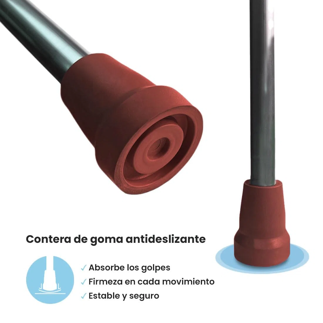 Flexor Bastón Inglés de Aluminio para Adultos, Altura Ajustable, Empuñadura Ergonómica, Rojo, Resistente y Duradero, 1 Unidad