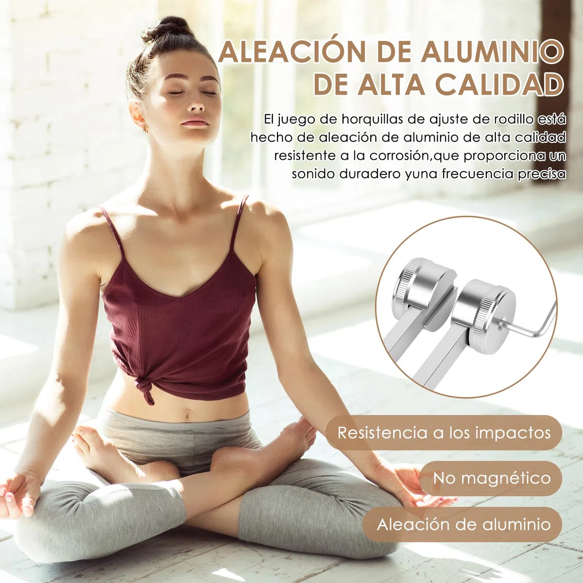 Diapason Set 128 Hz, 256 Hz, 512, 1024Hz para Terapia de Frecuencia, 4 Diapasones para Stimmgabel Therapie, Yoga y Meditación (con Martillo)