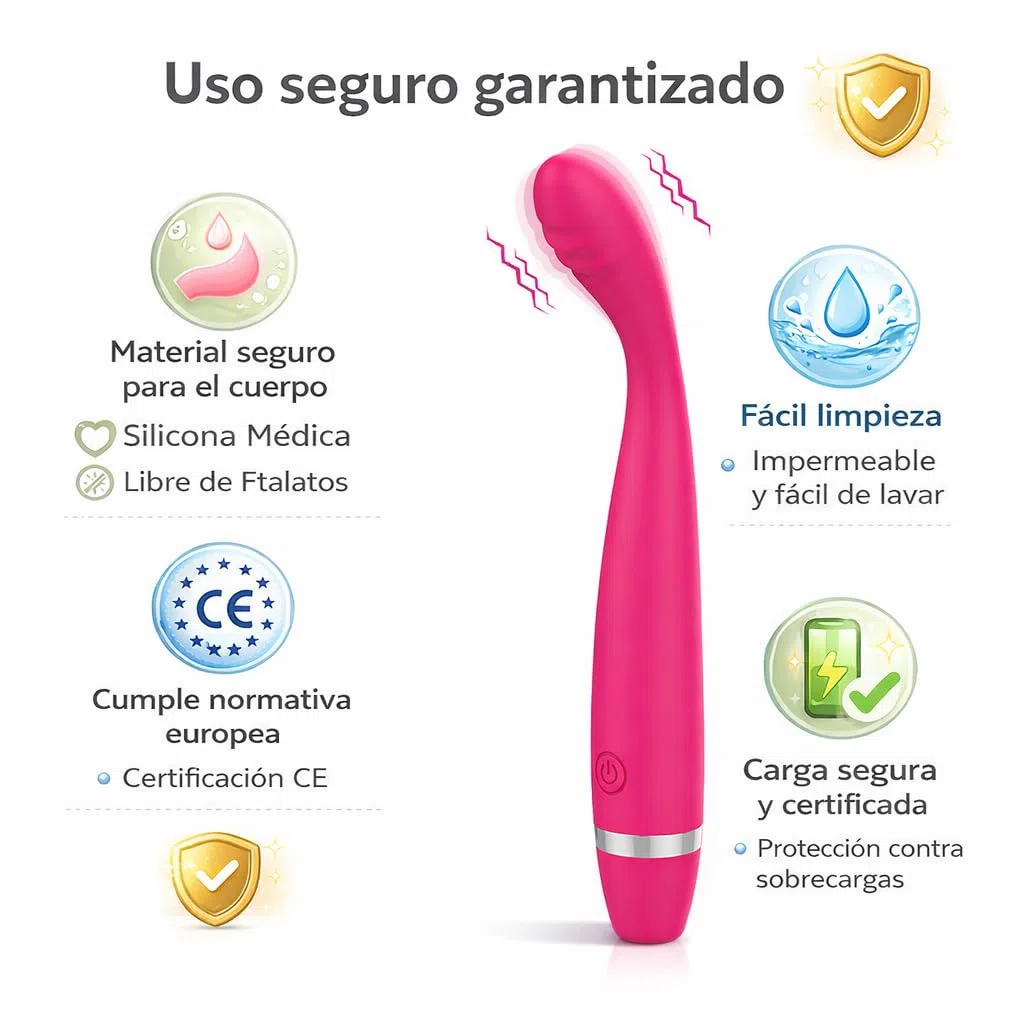 Masajeador suelo Pélvico Punto G – Juguete Sexual Ergonómico y Versátil para Autoestimulación - Cabeza Angulada y Diseño Elegante - Color Rosa