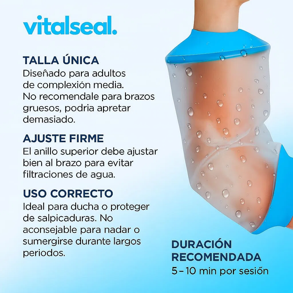 Protector Picc Brazo Ducha Impermeable, Cubre Vendaje Catéter Adulto Piscina, Funda Codo Adaptable, Manguito Reutilizable Heridas Quemaduras Tatuajes Suave
