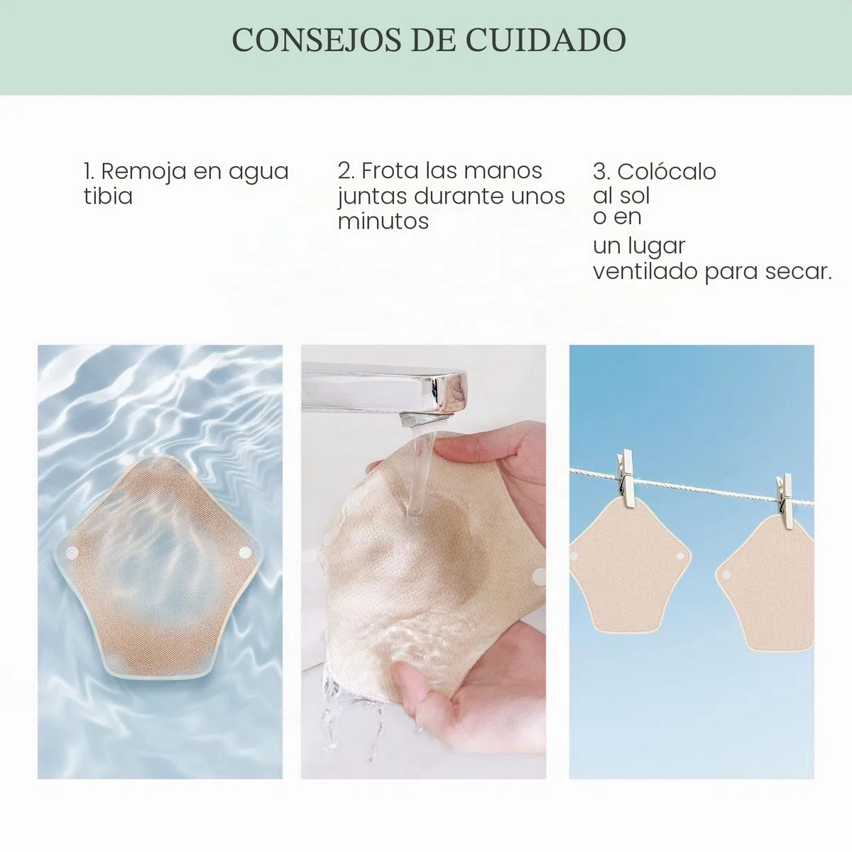 MQUPIN Toallas Sanitarias Reutilizables, 5pcs Lavable Almohadillas de Tela Toalla Sanitaria Algodon Organico, Compresas Algodon Almohadillas de Período Pantiprotectores Diseño Antifugas Mujeres