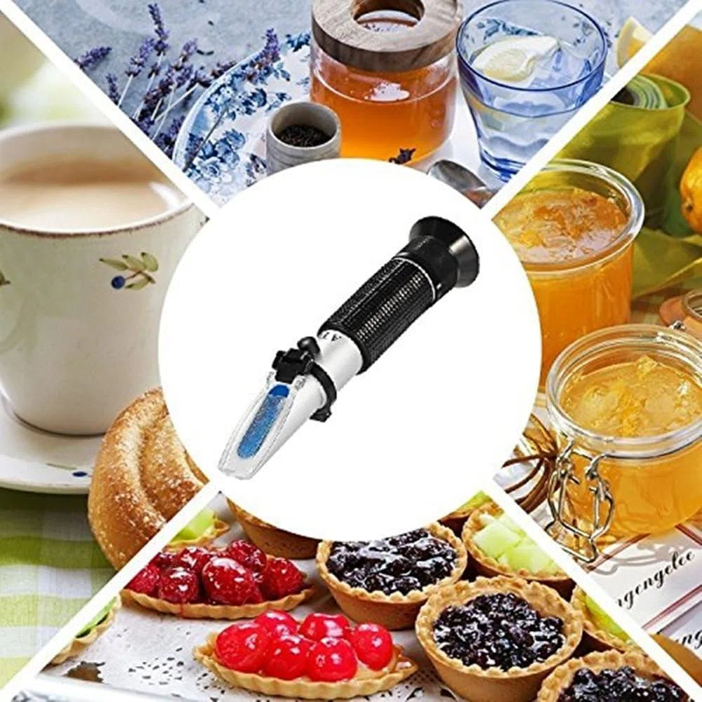 Refractómetro Brix con ATC,Refractómetro de Alcohol de Alta Precisión 58-90%,Refractómetro Portátil de Mano para Prueba de Contenido de Azúcar,Medidor de Alcohol Refractómetro