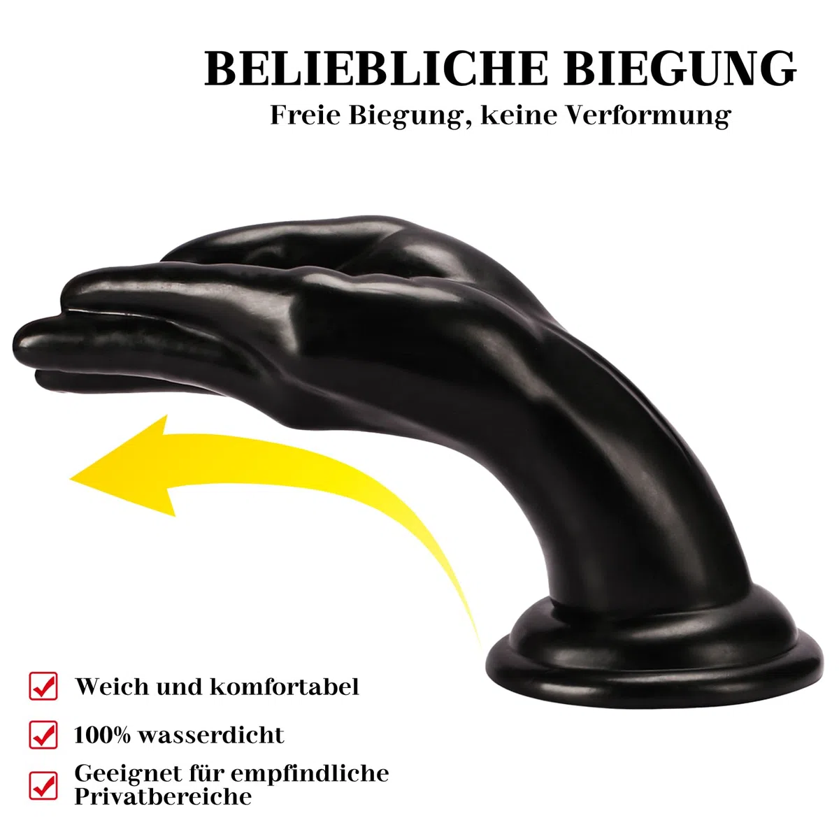 BDSMAGE Consolador Anal para Fisting, Anal Plugs de Mano, Dilatador Anal Masturbatore para Mujer y Hombre, Juguete Sexual con Ventosa para Pareja