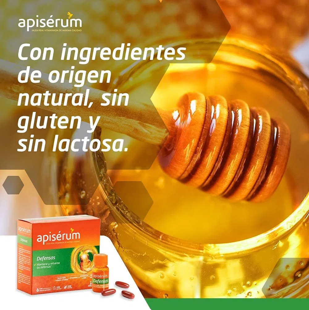 APISERUM - Pack Defensas Cápsulas - Tres Meses de Tratamiento - Mantiene y Refuerza Las Defensas - Multivitamínico Con Jalea Real, Vitamina C, Echinacea, Zinc, Reishi y Shitake