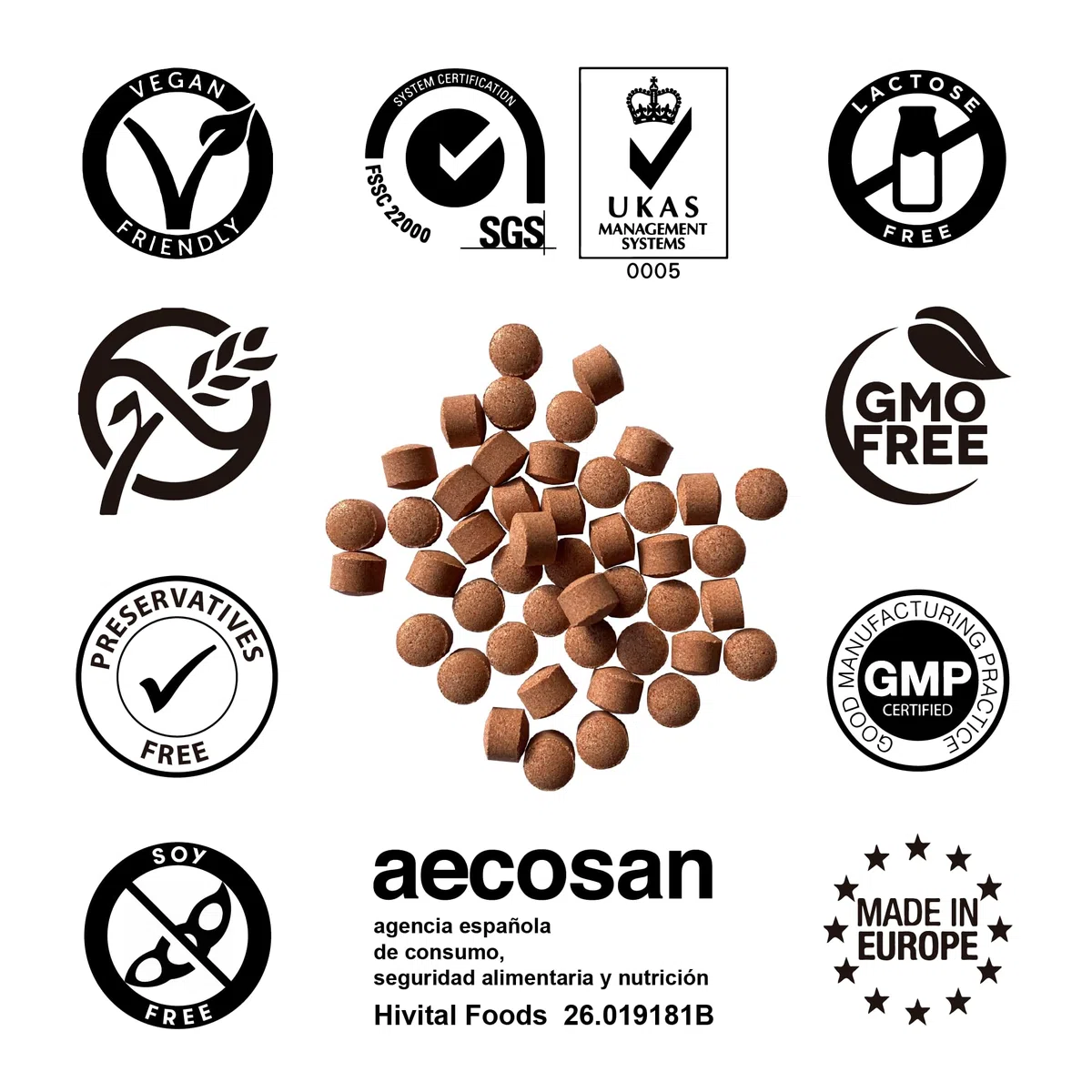 Levadura de Arroz Rojo con Coenzima Q10. 540 comprimidos veganos para 18 meses de tratamiento. Elaborada con Levadura de Arroz Monascus Purpureus. Fabricado en España por HIVITAL