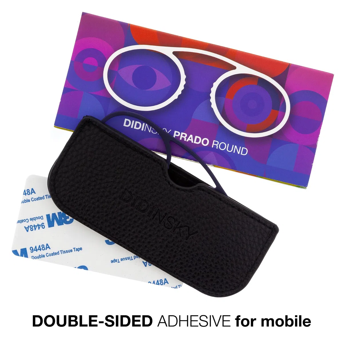 DIDINSKY Prado Gafas de Lectura Sin Patillas con Estuche Adhesivo para Móvil – Gafas Presbicia Ultraligeras y Flexibles para Hombre y Mujer, Diseño Premium