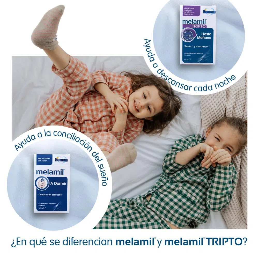 Melamil Tripto, complemento alimenticio a base de melatonina 99% pura, triptófano y vitamina B6 que ayuda a descansar cada noche, 30 ml en gotas
