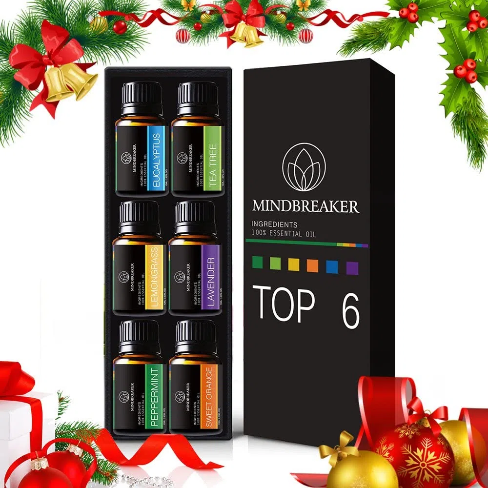 Aceite esencial aromaterapia Set incluye parte superior 6 Set de regalo: lavanda, Naranja Dulce, menta, árbol de té, citronela, eucalyptus-100% Pure