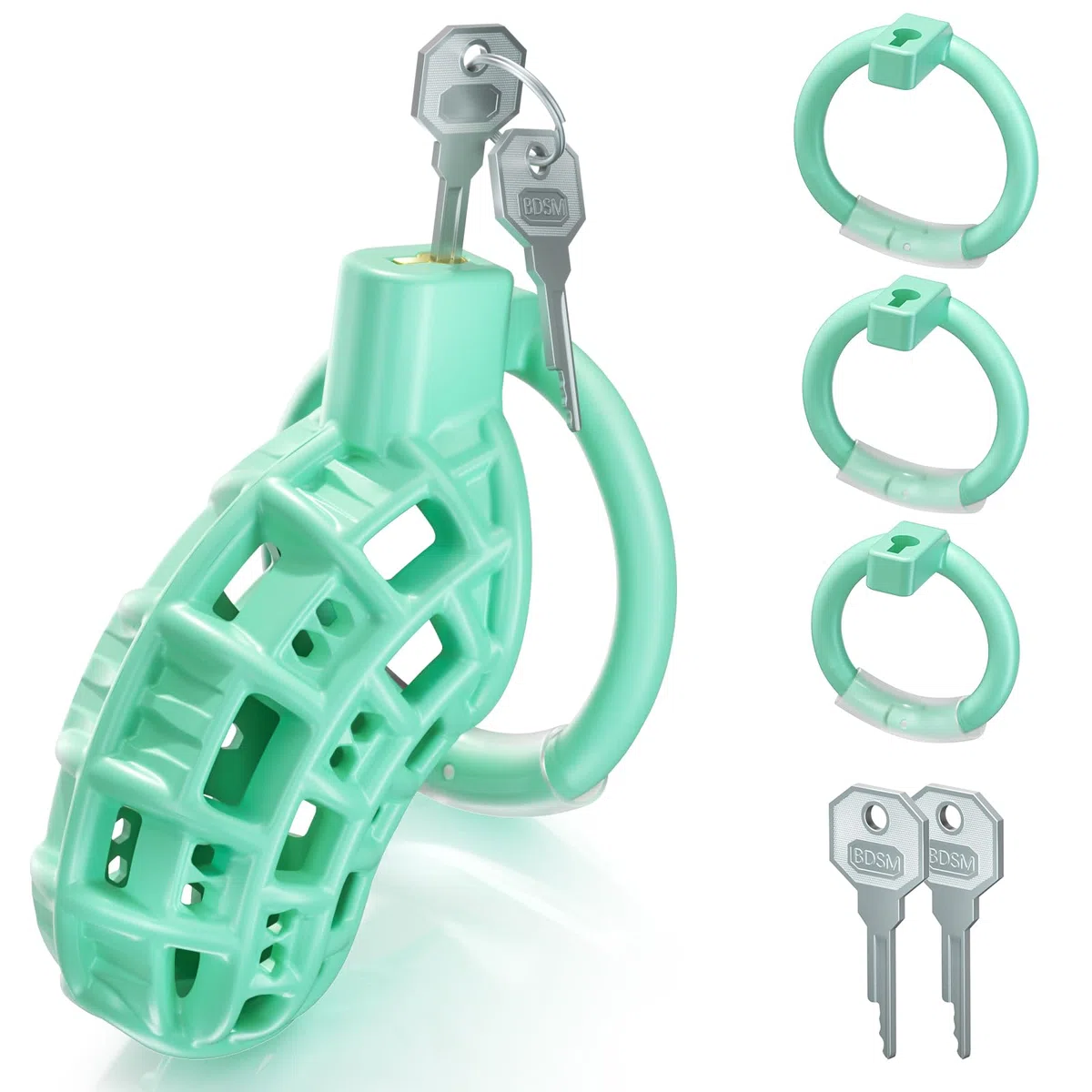 Jaula de Castidad Masculina Juguetes Sexuales Hombre - Ligero Chastity Cage con 3 Tamaños Anillos para el Pene, Transpirable Jaula Castidad Hombres Gay Castigo para Evitar la Erección Bdsm & Bondage
