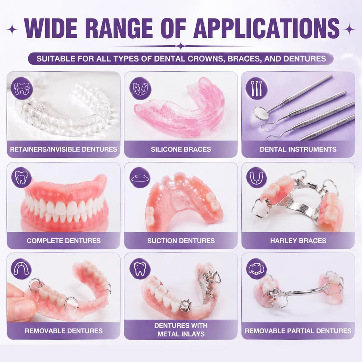 Cemento Dental Permanente, Cemento Dental, Pegamento Dental, Resistente Al Calor y Al Agua, Apto para Restauraciones Dentales, Incluyendo Coronas y Prótesis Dentales