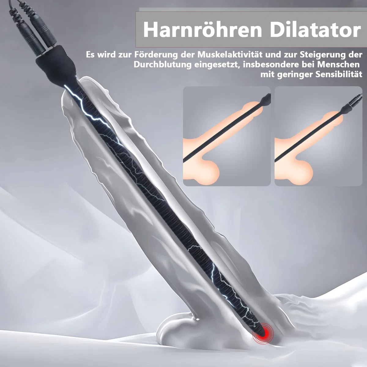 Electrostimulation Sonda Uretral Dilatador Uretral Electric Stimulation Hombre Dilatadores Masaje Prostata Estimulacion Varillas de Ojo de Caballo Estimulación Silicone Dilatadores Polla, A