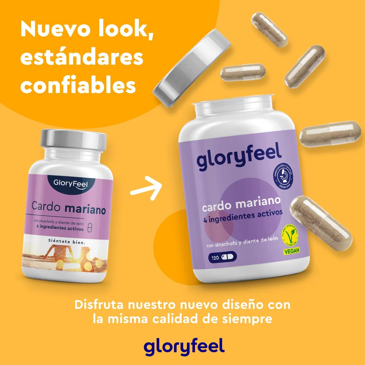Cardo Mariano 500mg - Con Alcachofa, Diente de Leon y Desmodium - Alta Dosificación de Silimarina - 120 Cápsulas veganas - Probado en laboratorio, sin aditivos, fabricado en Alemania