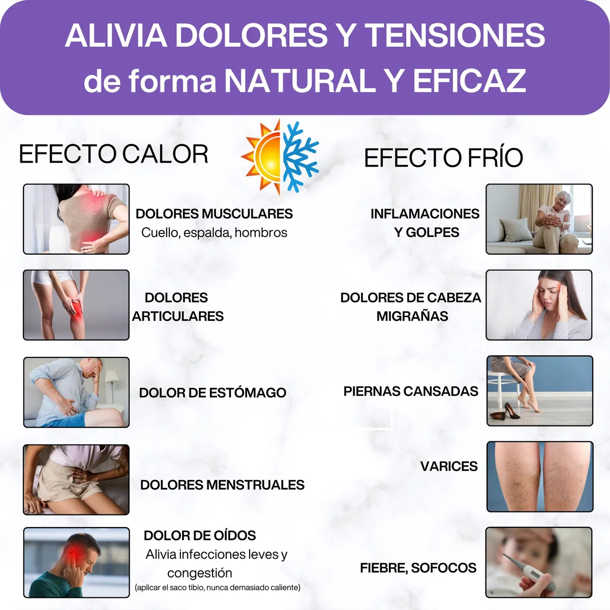 Saco Térmico de Semillas para Microondas | Saco de Semillas para Microondas | Bolsa Semillas Calor Microondas, con Semillas de Trigo y Lavanda, para un Alivio Natural del Dolor, 28 x 17 cms.