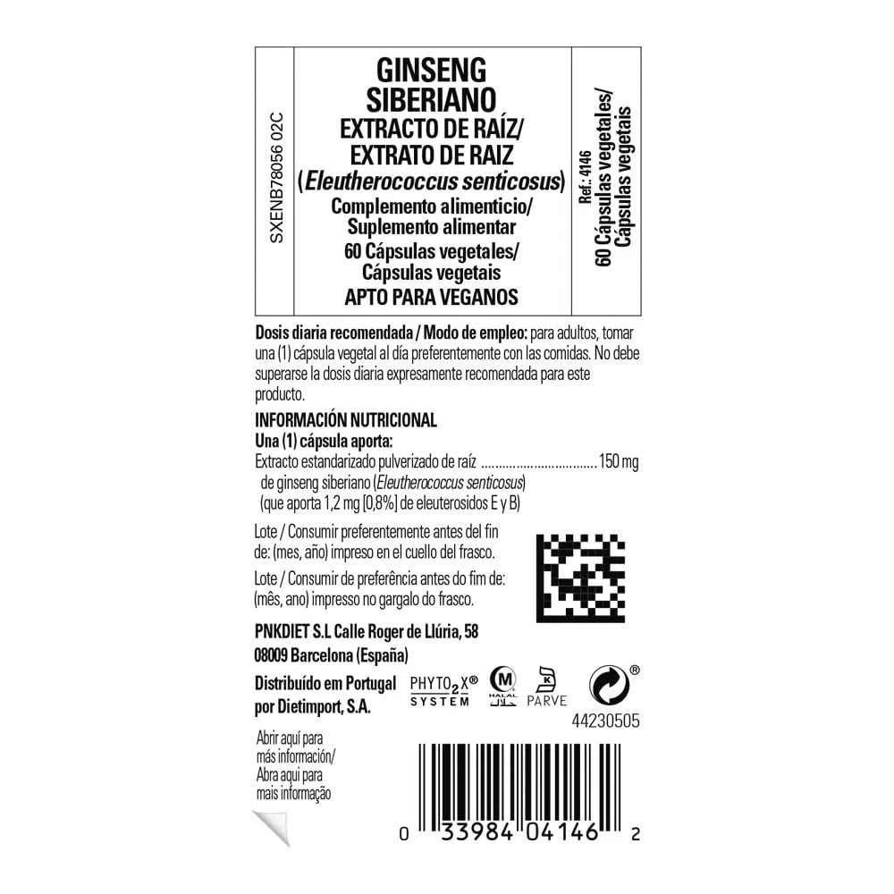 Solgar Ginseng Siberiano Extracto De Raíz Cápsulas Vegetales - Envase De 60, color Multicolor, 60 Unidad