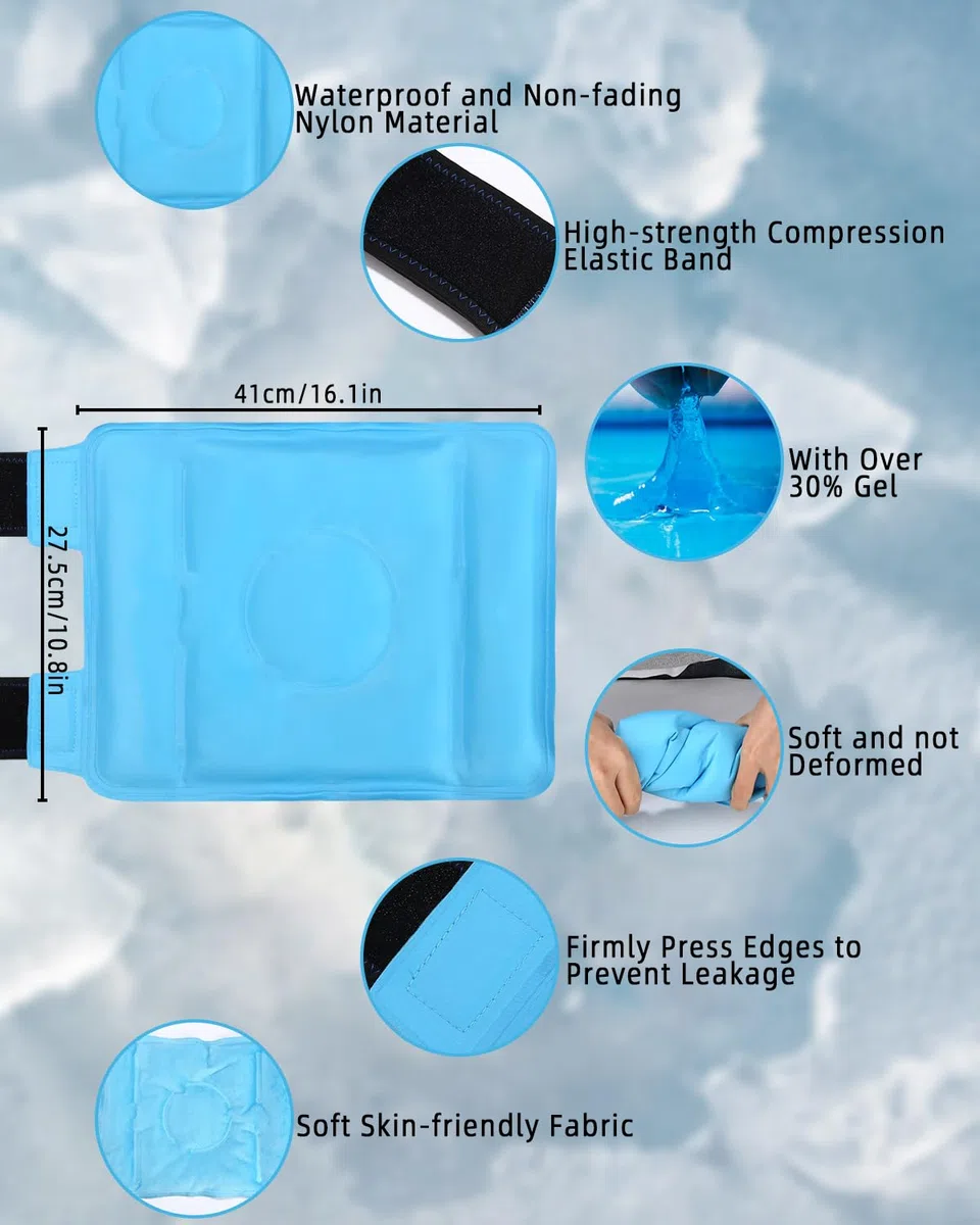 jutyum Almohadillas de refrigeración reutilizables para rodilla, compresas frías y cálidas, vendaje de refrigeración elástico para el dolor articular, hinchazón y contusiones para deportes y