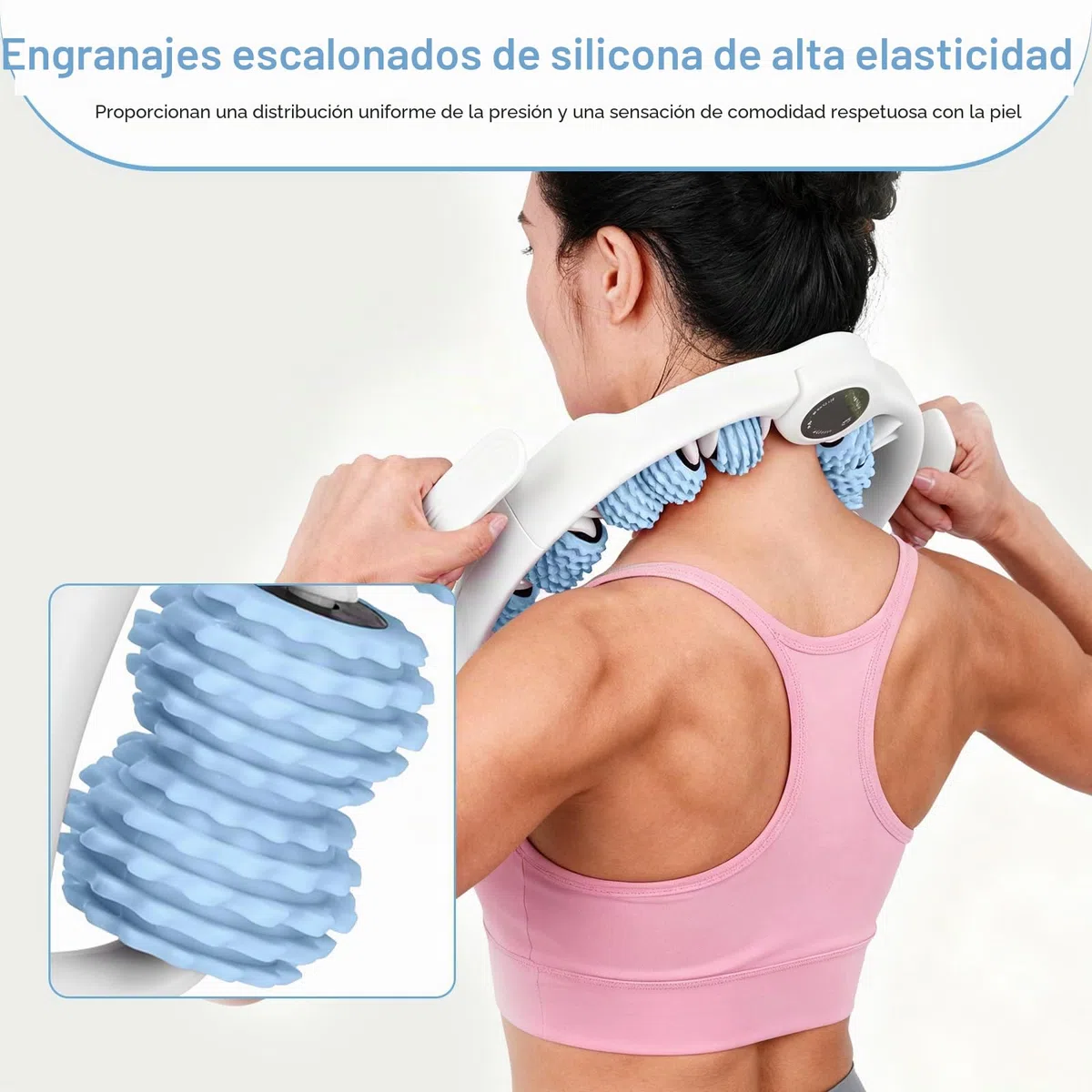 Rodillo de masaje de celulitis con asas desmontables para espalda, piernas, cuello, hombros, relajación muscular corporal y circulación, herramienta masajeadora de presión firme para alivio