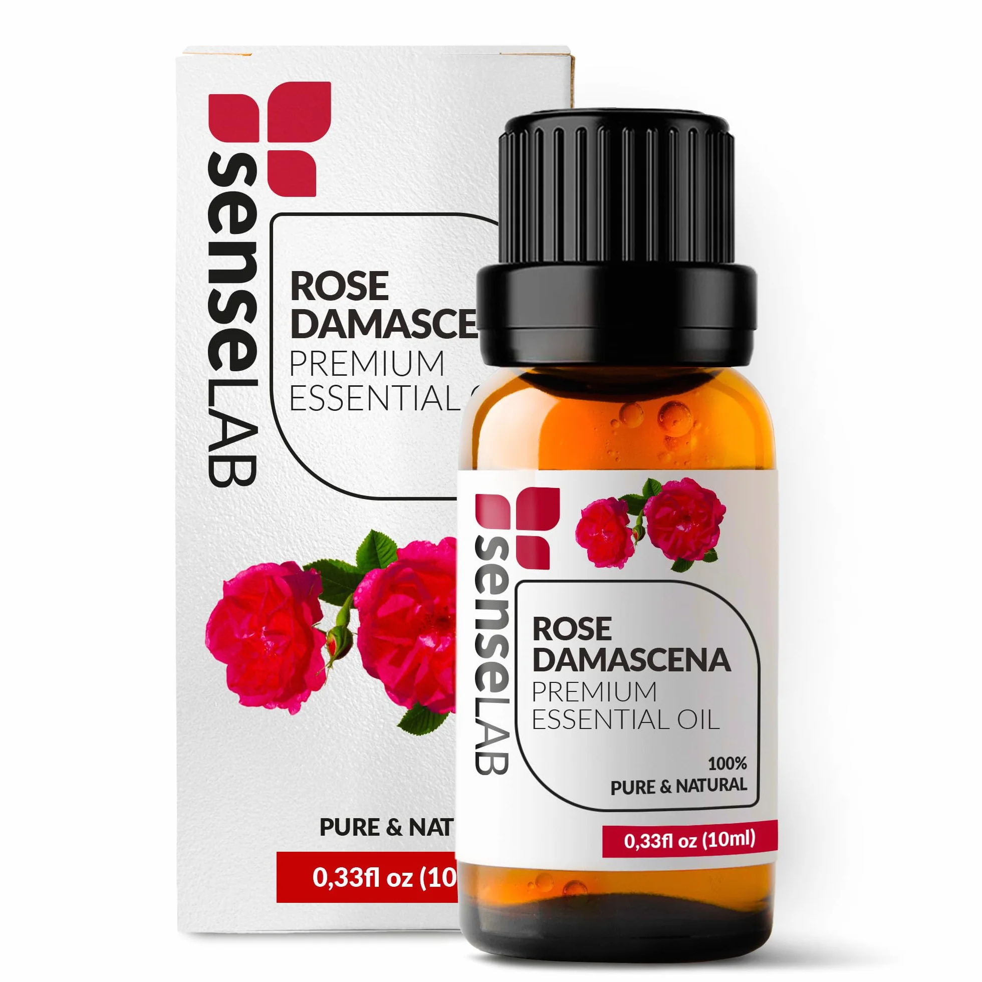 SenseLAB Aceite Esencial de Rosa Damascena - Aceite de Rosa Damascena Natural 100% Puro de Grado Terapéutico para Difusor de Aromaterapia y Humidificador - Aceite para el Cuidado de la Piel (10 ml)
