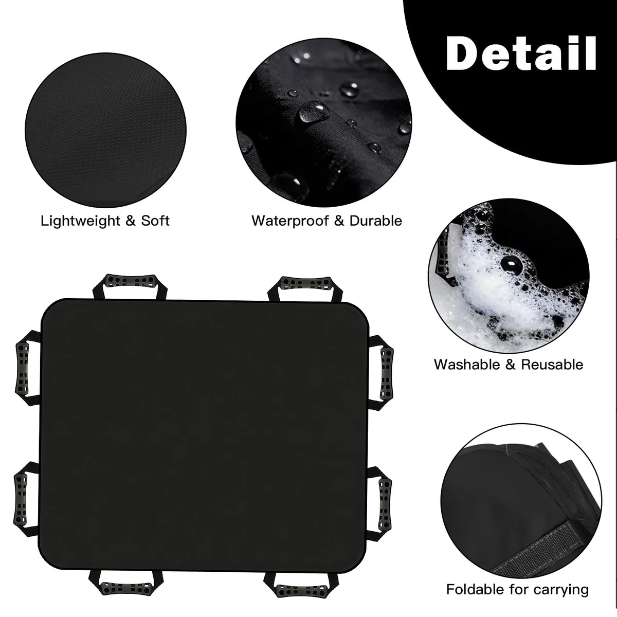 Tabla de transferencia para levantadores de pacientes – 100 x 120 cm paño deslizante para personas postradas en cama con 8 asas, para pacientes ancianos y postrados en cama, para personas mayores