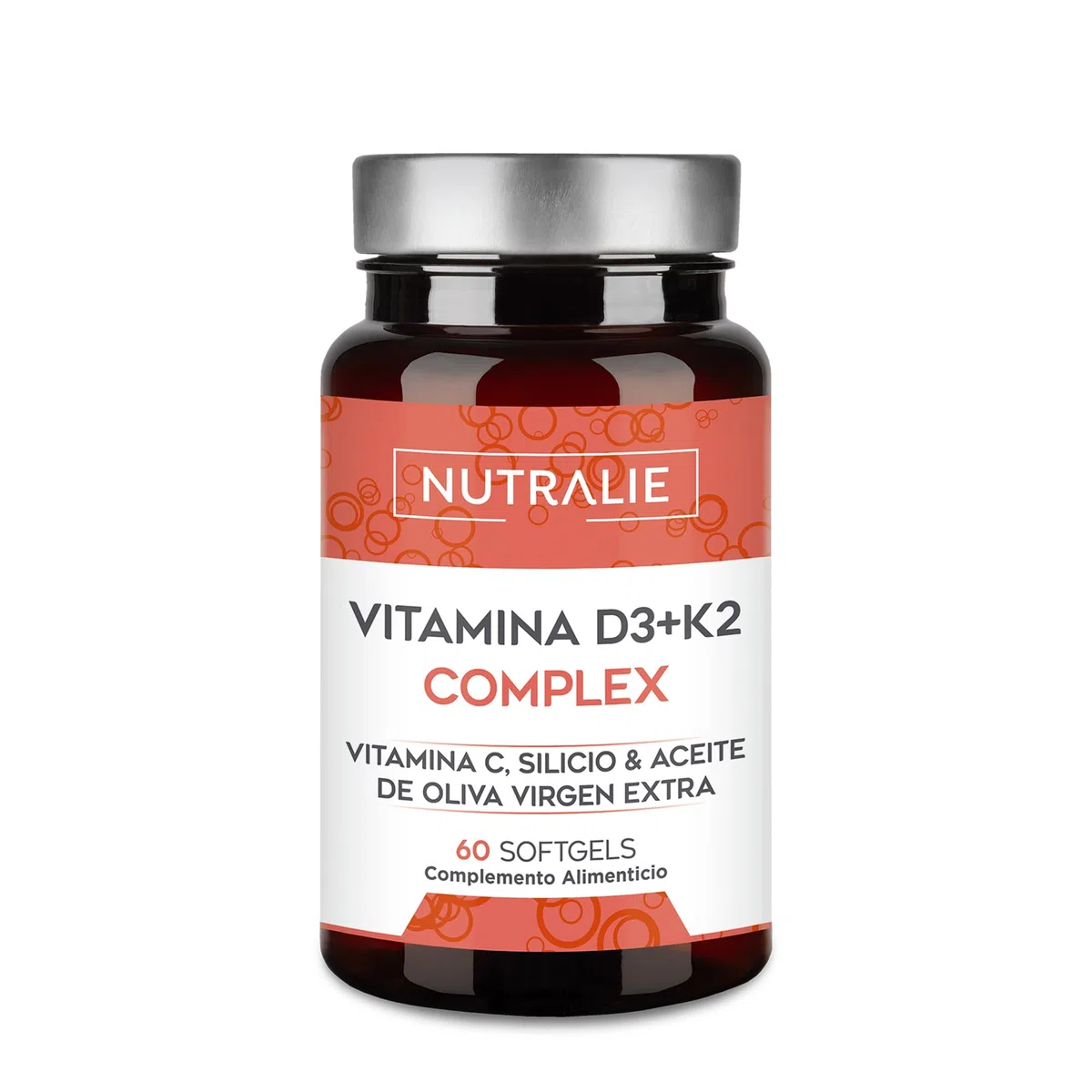 Vitamina D3 y K2 10000 UI - Vitamina D Alta Dosis | Sistema Inmunitario Huesos Músculos | D3 K2 MK7 Natural con Vitamina C y Aceite de Oliva Virgen Extra | 60 Softgel Nutralie