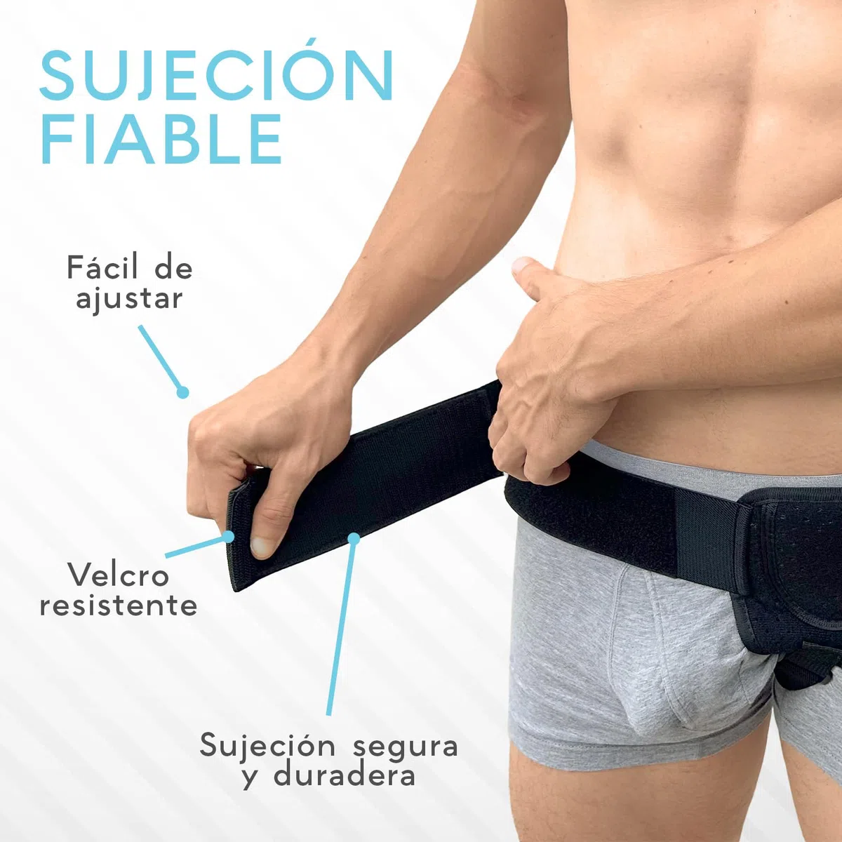 Adamson H2 Cinturón de hernia para hombre - Cinturón ajustable para hernia inguinal lateral - Ajuste universal discreto y soporte cómodo - Compresión ingle con correa de cintura ajustable