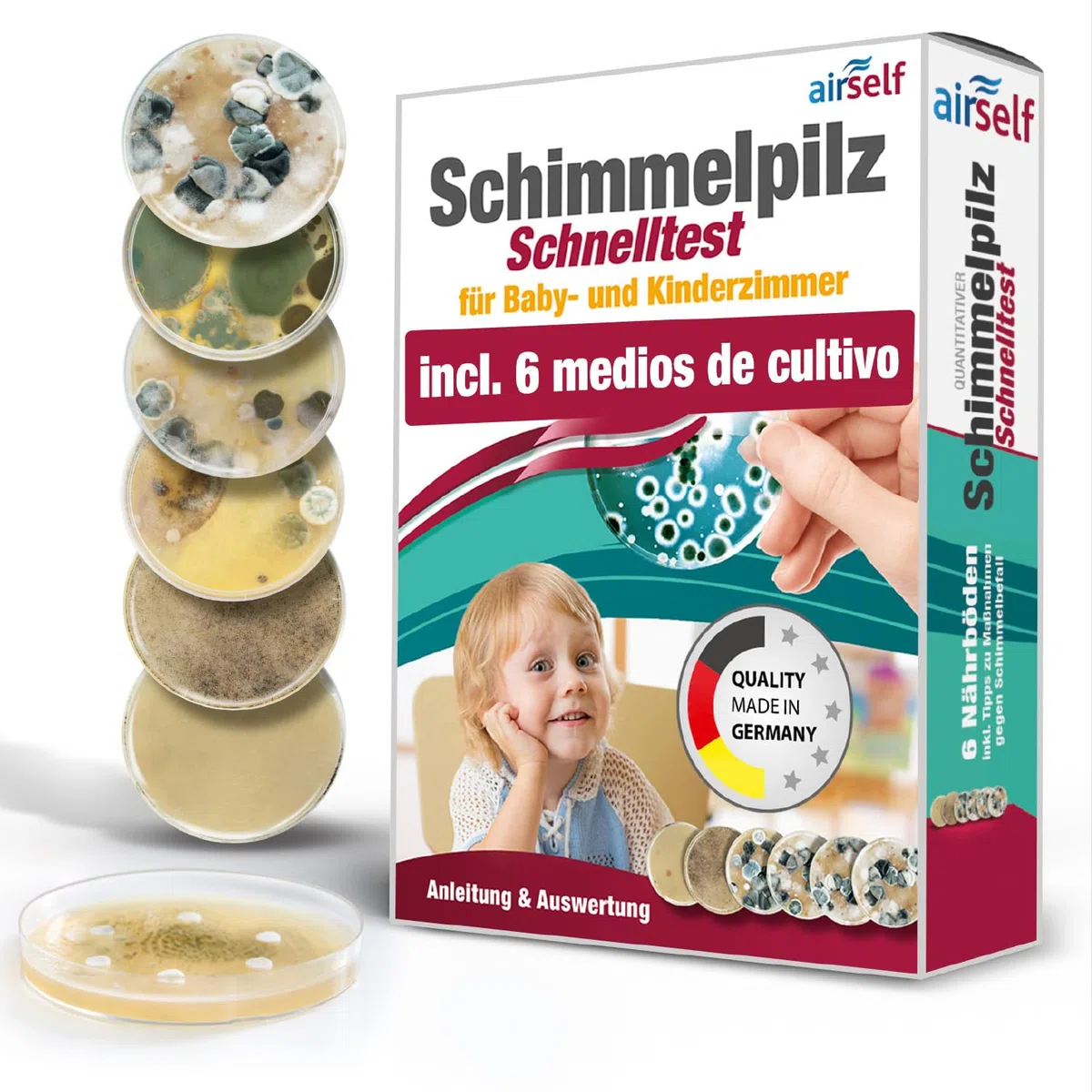 Prueba de moho segura para bebés – Test rápido de hongos en interiores para habitaciones infantiles y aire limpio