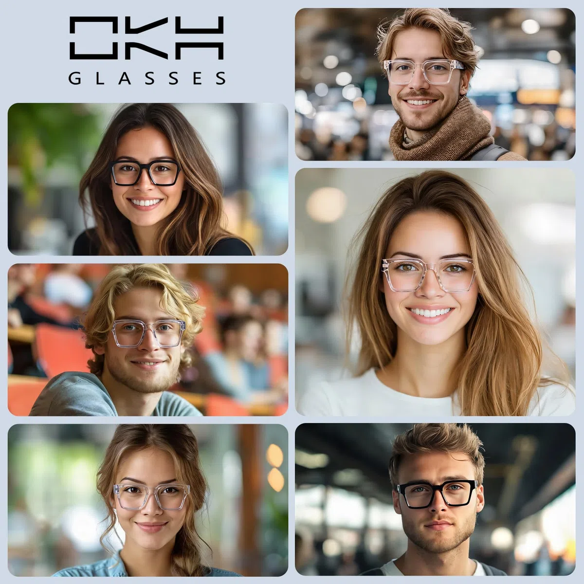 OKH Gafas TR90 con Filtro de Luz Azul para Hombres y Mujeres, Sin Receta, para Videojuegos, Ordenadores, Antifatiga Visual y Protección UV
