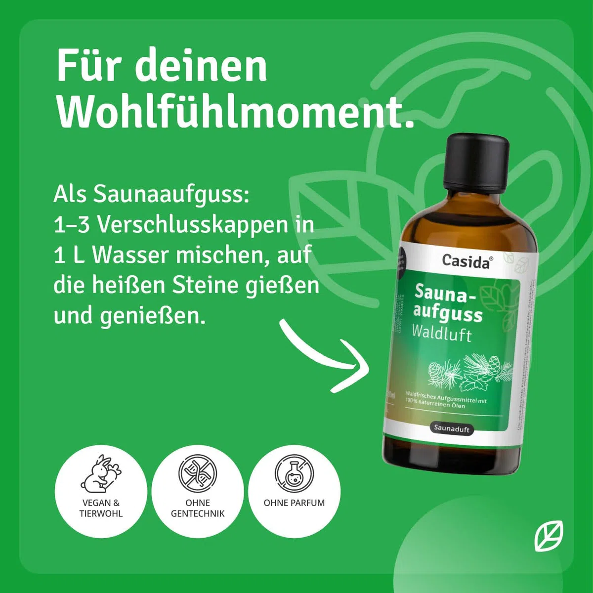 Casida Infusión para sauna de aire forestal, infusión de sauna fresca con aceites esenciales 100% naturales, pino de montaña, pino, pino, aguja de abeto, menta, sin fragancias sintéticas, 100 ml