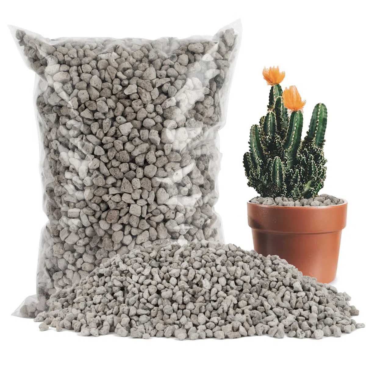 Sukh Piedra pómez gris – Piedra pómez para plantas, suculentas, cactus, bonsái, orquídeas, acondicionador del suelo, 410 g