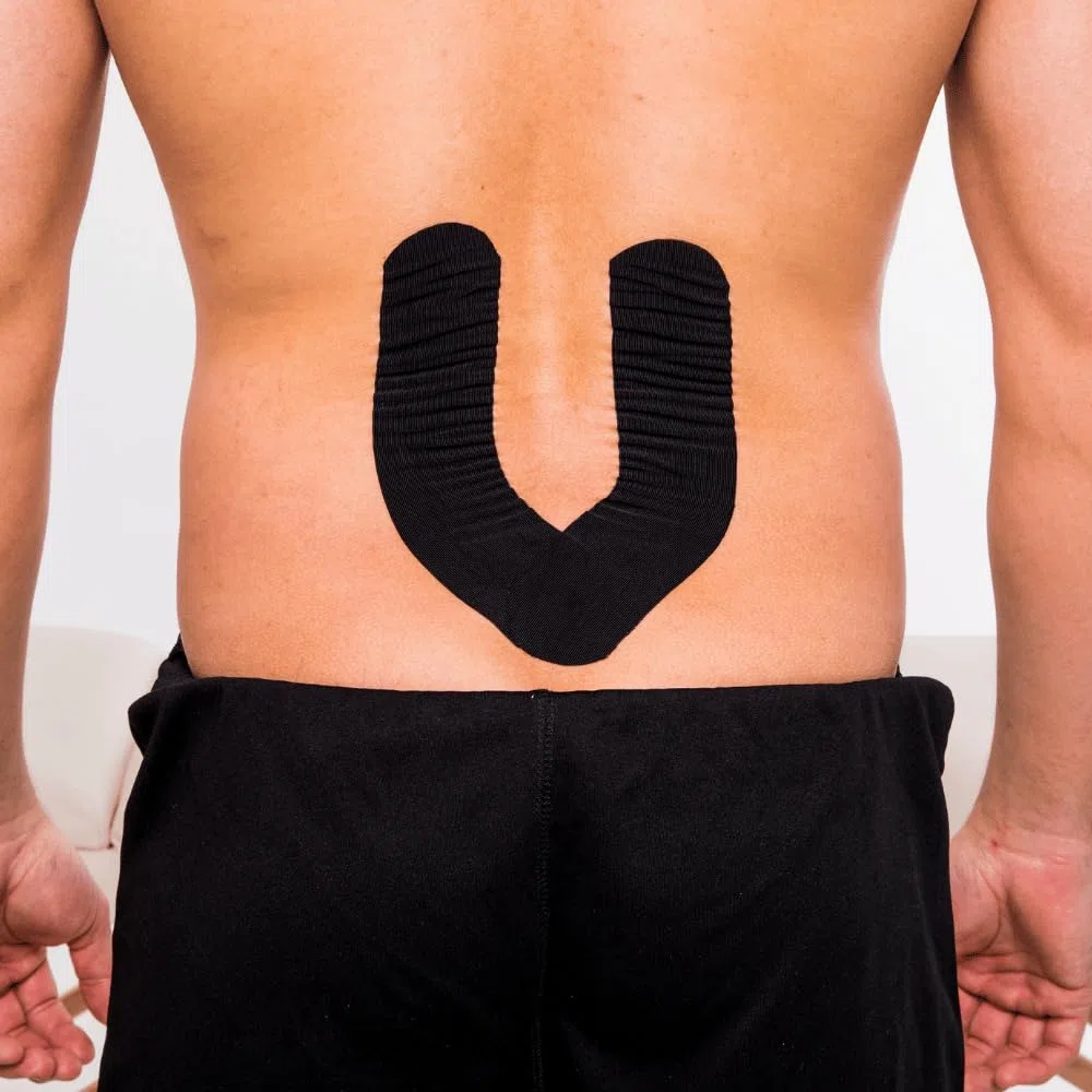 CureTape Sports Cinta de Kinesiología | Adhesión 30% más Fuerte para Condiciones Extremas | Resistente al Agua | Viscosa de Secado Rápido | Cinta sin Cortar para Hombro, Rodilla, Tobillo (Negro)