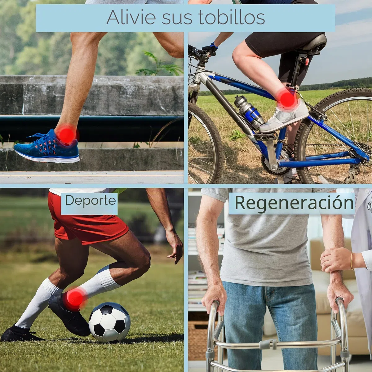 ICEHOF Almohadillas de refrigeración para tobillo - talones vendaje de tobillo con gel refrigerante, terapia de frío tobillo reumatismo quimioterapia dolor de tobillera pie (1 unidad)