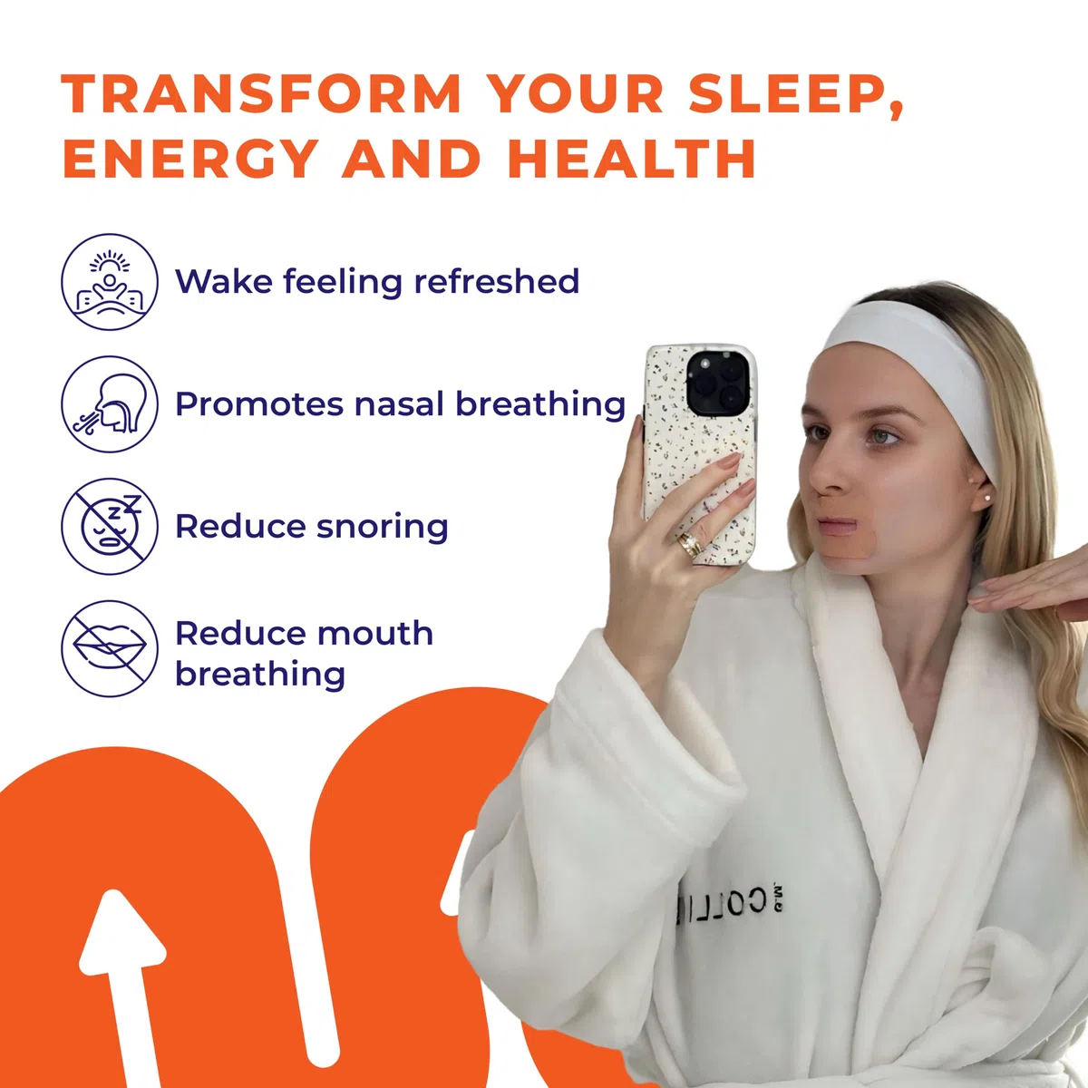 MyoTape - Cinta para dormir para 30 noches - Reduce los ronquidos - Mejora tu sueño - Promueve la respiración nasal - Cómodo y suave para la piel - Grande