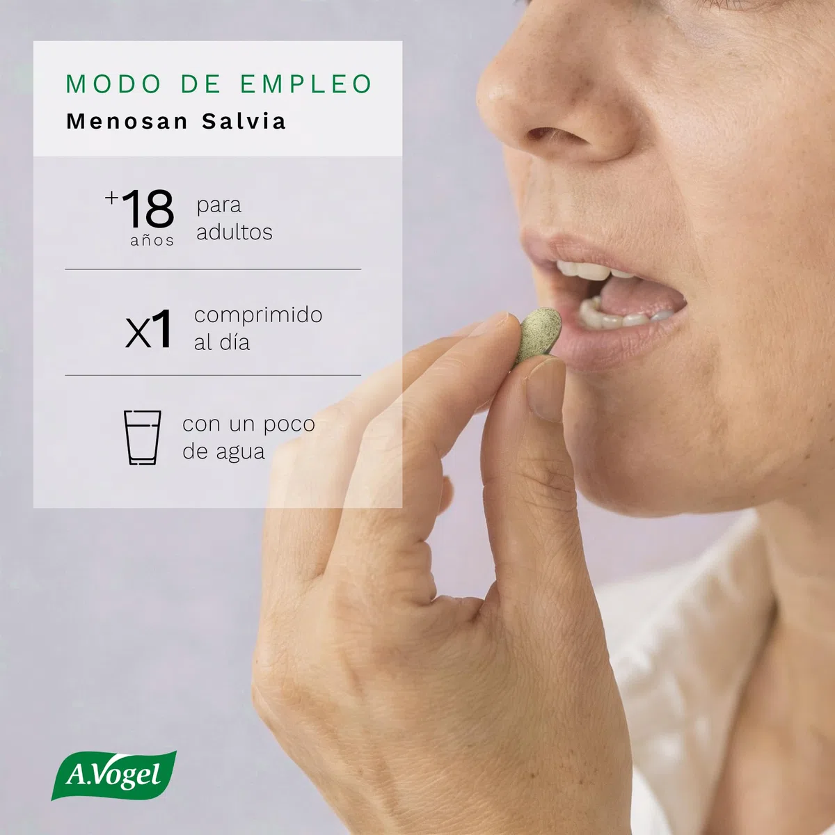 A.Vogel Menosan Salvia | Pastillas Natural para Sofocos en Menopausia y Sudoración Excesiva en Hombre y Mujer | Extracto Salvia Fresca | Toma de 1 Comprimido Diario | 30 comprimidos