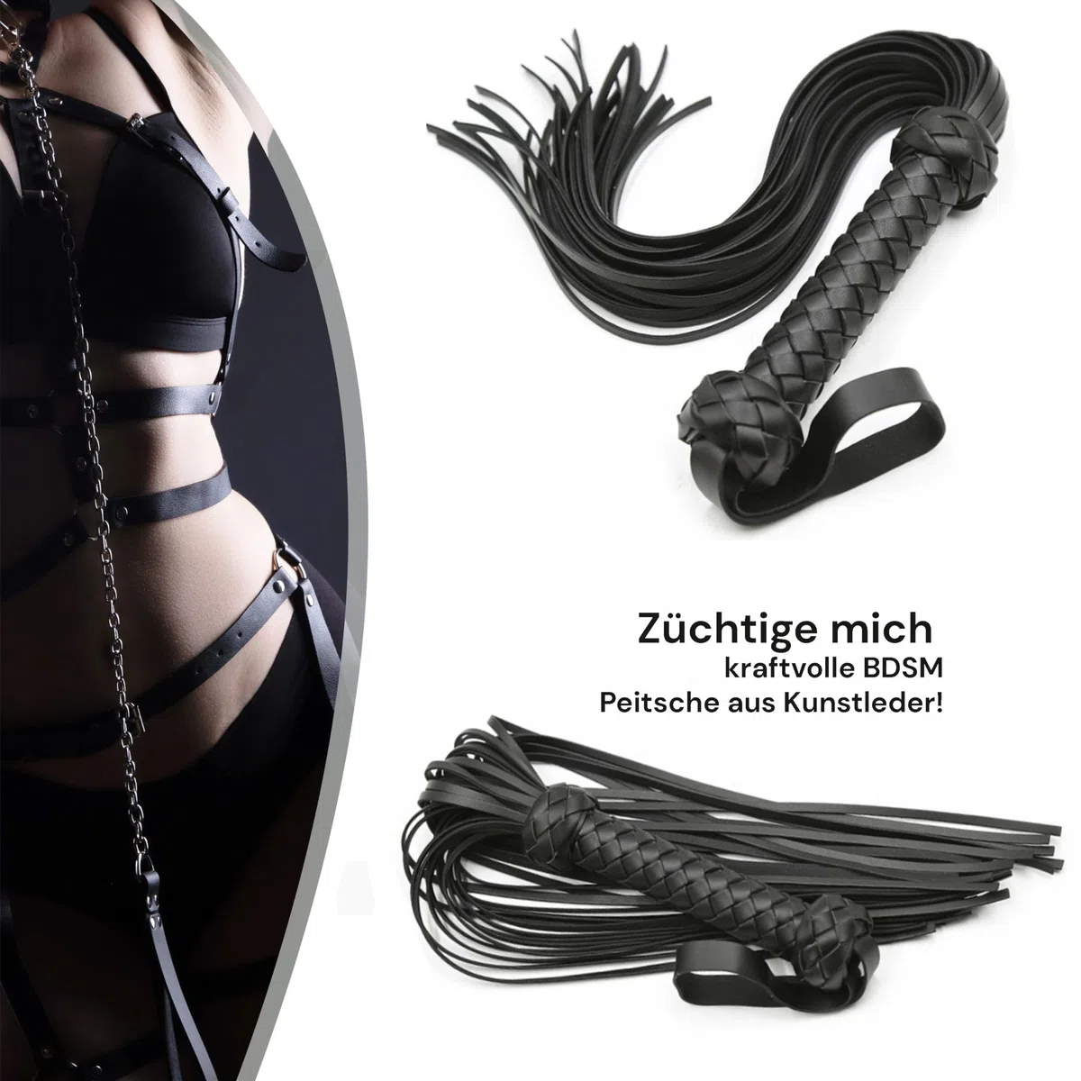 Fustas para sexo Juguetes eróticos para adultos: Fusta sex Bondage Látigo de sexo Bdsm Juguetes sexuales Sex extreme Whip Flogger Juguetes eróticos sexuales para parejas Latigo cuero Sexual B21-13