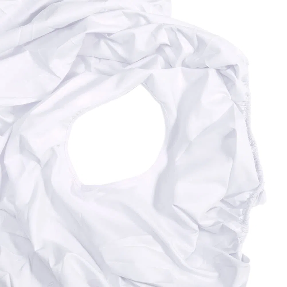 2 sábanas de masaje con agujero para la cara, cama de belleza universal, sábana bajera elástica para sofá, funda de sofá, spa suave para salón de belleza facial (blanco)