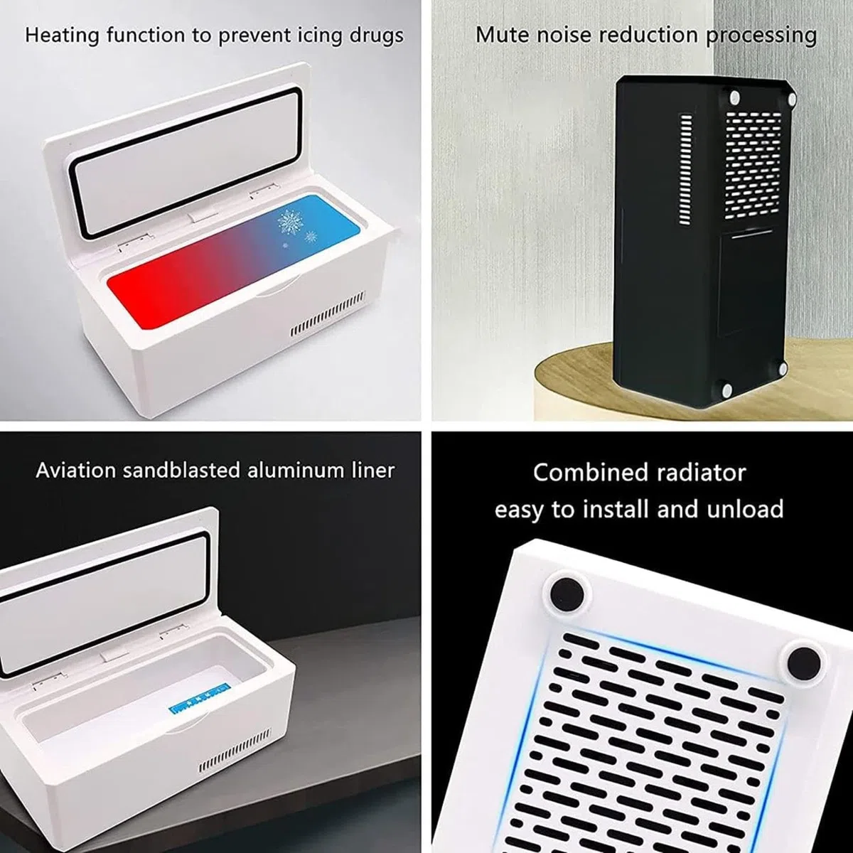 Caja refrigerada con Enfriador de insulina, Mini Caja portátil de Almacenamiento en frío para Enfriador de insulina para Mantener los medicamentos para la Diabetes más Frescos Entre 8 y 36 Horas, si
